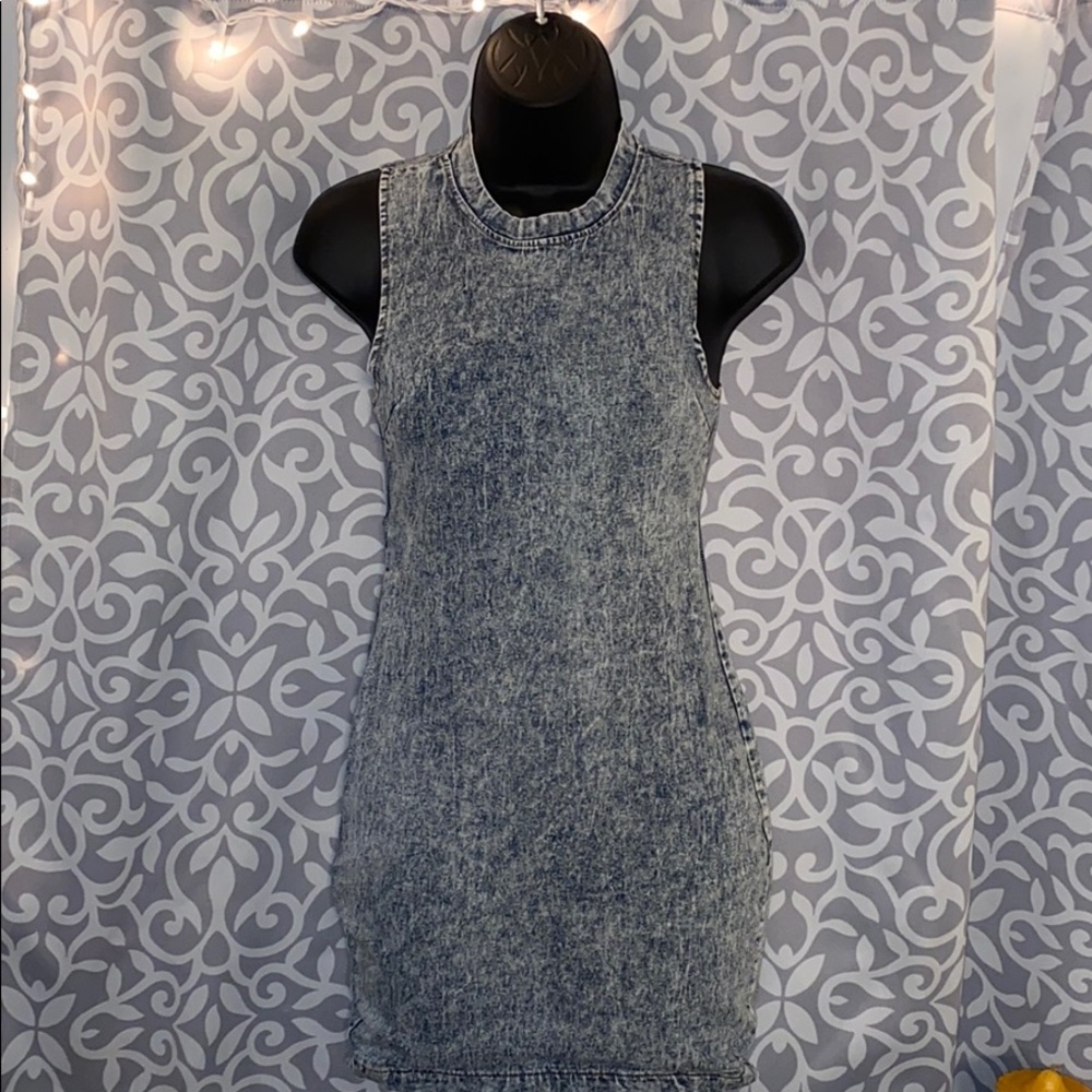 VNTG White Wash Denim Dress
